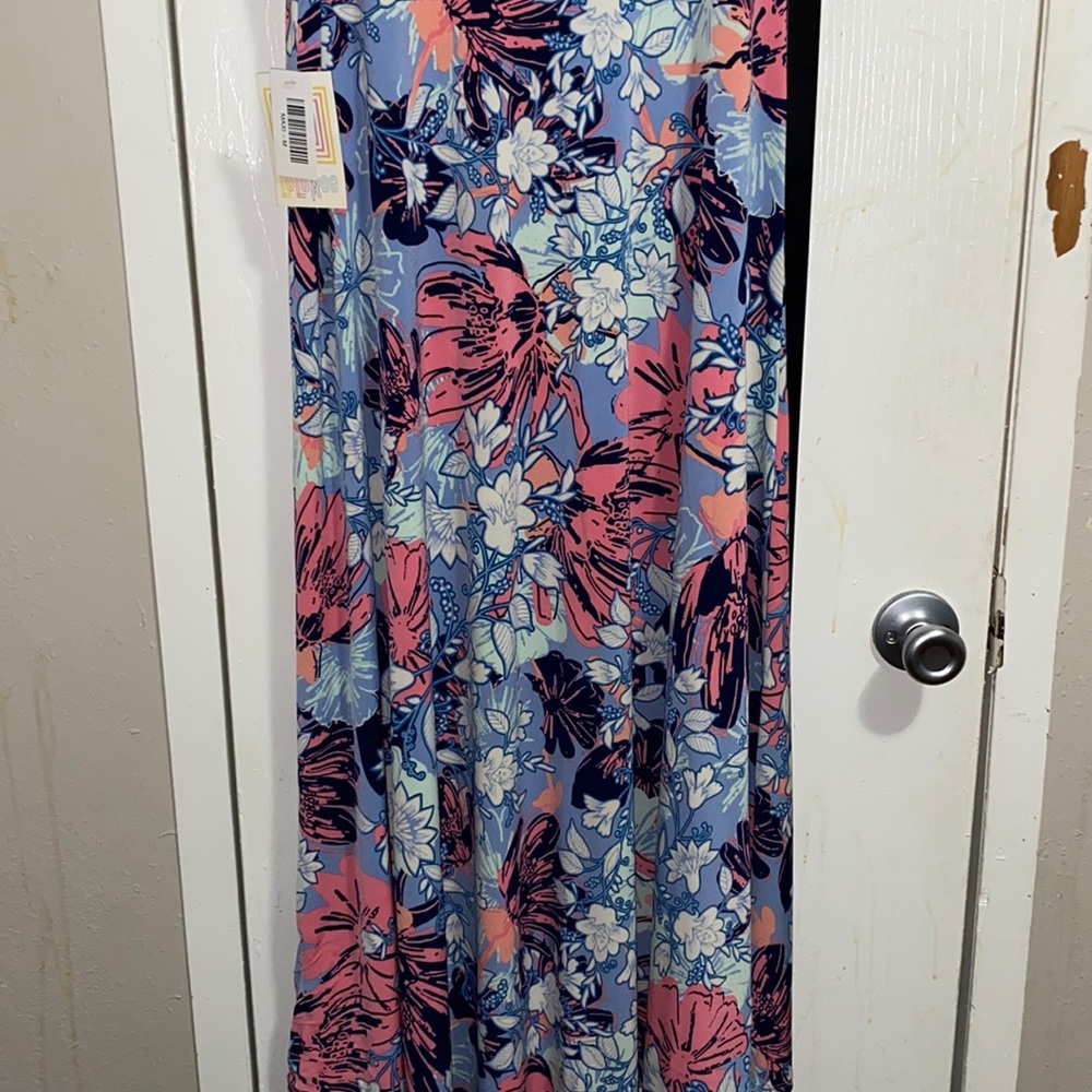 Light blue and pink maxi skirt